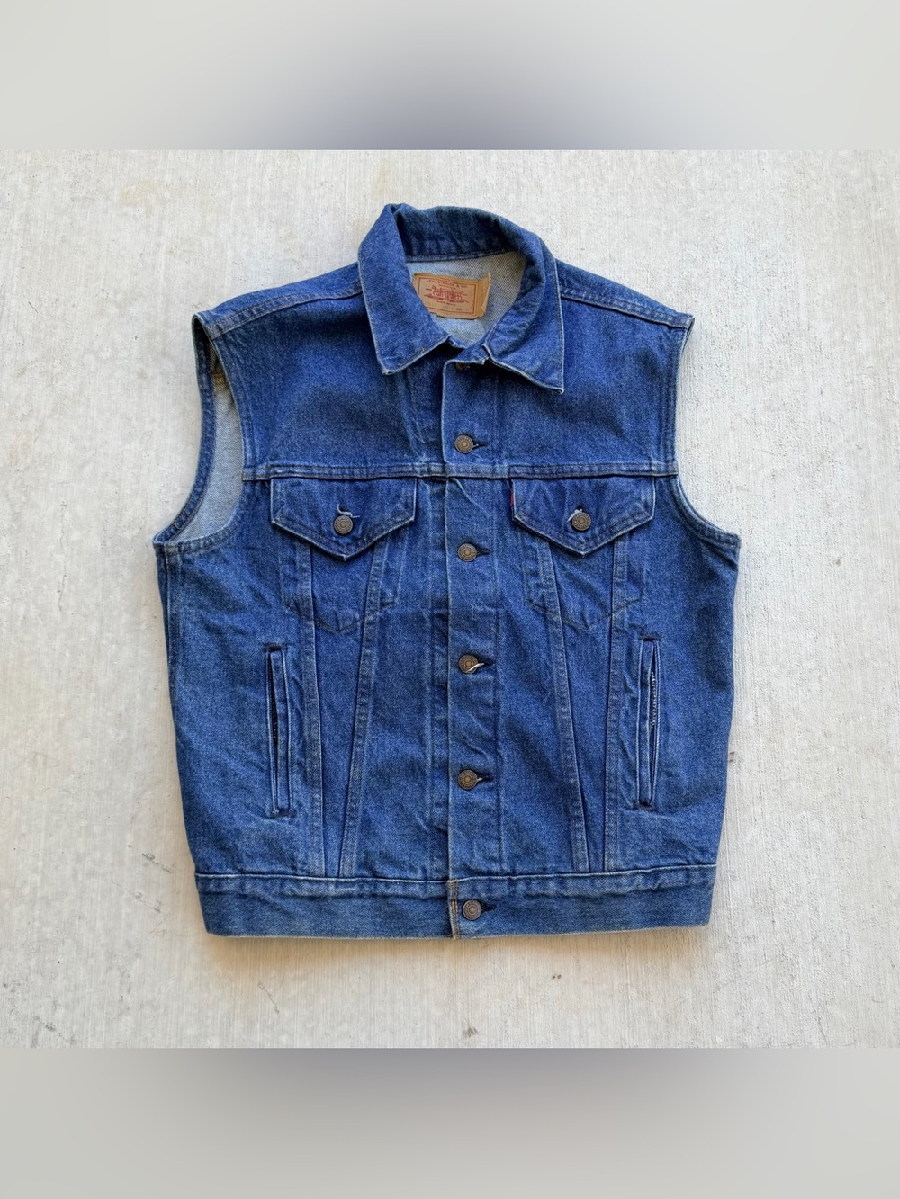 Vintage Levi’s Denim Vest Made In USA Size Medium 80s Cowboy Western